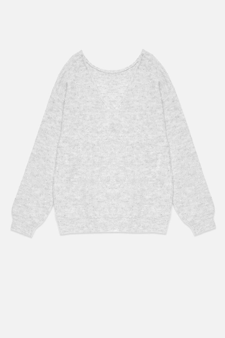 NEW DELUC women's catalpa acrylic blend sweater in silver